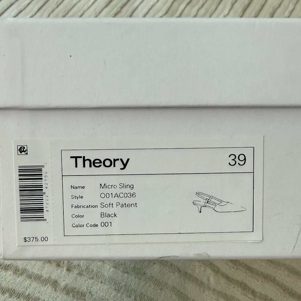 Brand New Theory Patent Leather Micro Slingback Pump - Size 39 - Picture 4 of 4